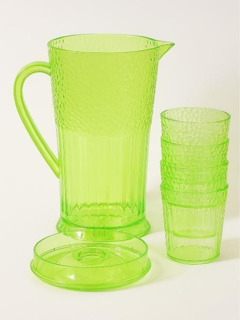 Набор для напитков (кувшин 2000 мл + 4 стакана 300 мл) &quot;Another set&quot;, green 