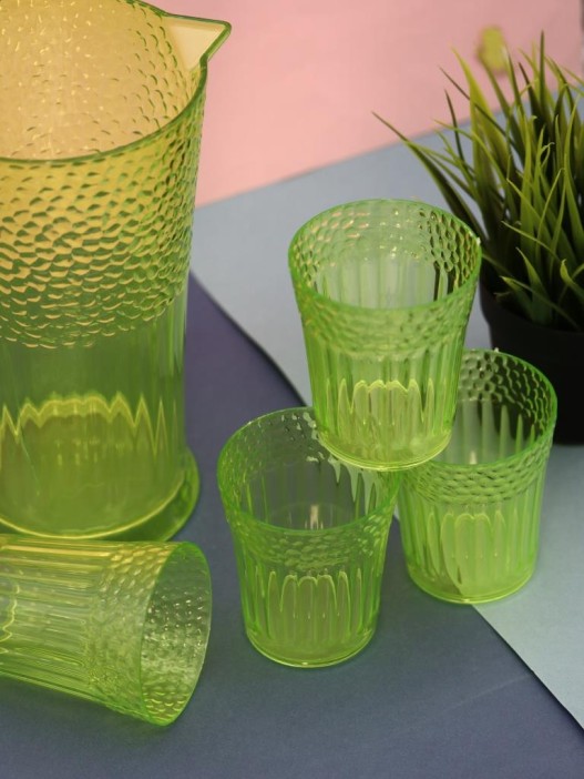 Набор для напитков (кувшин 2000 мл + 4 стакана 300 мл) &quot;Another set&quot;, green 