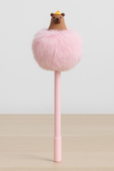 Ручка с помпоном "The amazing capybara", pink