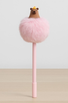 Ручка с помпоном "The amazing capybara", pink