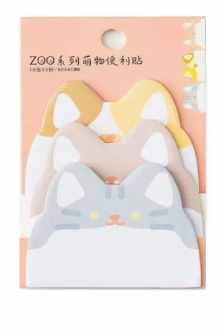 Блок-стикер для записи "Кошачьи уши", розовый