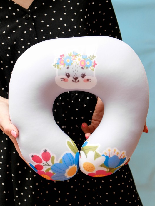 Игрушка- Подушка для шеи Hugme toys «Зайка» 