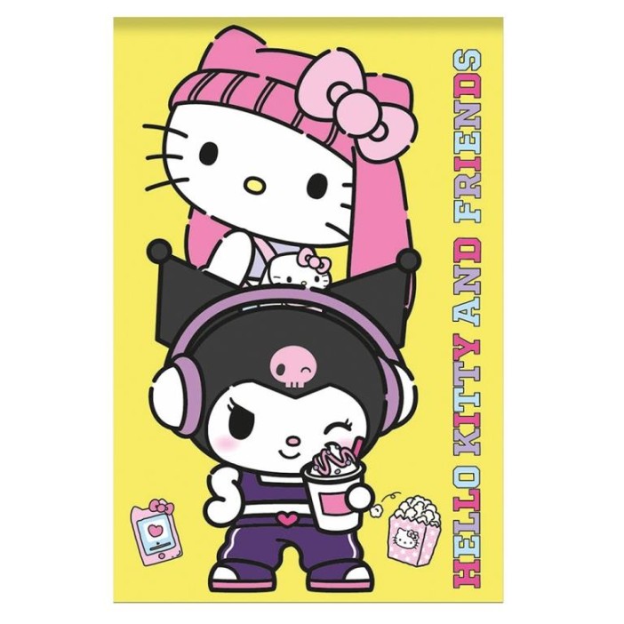Блокнот А7 &quot;Hello Kitty and friends&quot;, 65*98 мм, клетка, 40 л на скрепке, обложка 200 гр/м2 