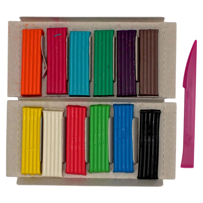 Пластилин 12 цветов &quot;Куроми&quot;, 240 гр, стека пластиковая 