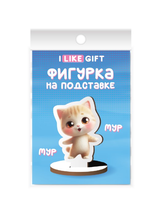 Деревянная фигурка на подставке iLikeGift "Мур-мур" 