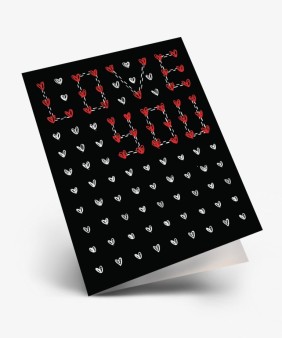 Набор двойных мини открыток 10 шт. "Love you", 6.5*8см