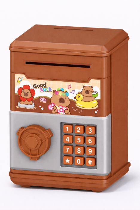 Копилка-сейф "Good luck", brown (11.5*8 см), пластик 