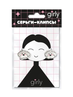 Серьги-клипсы GIRLY "Мальтипу", белые