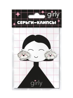 Серьги-клипсы GIRLY "Мальтипу", белые