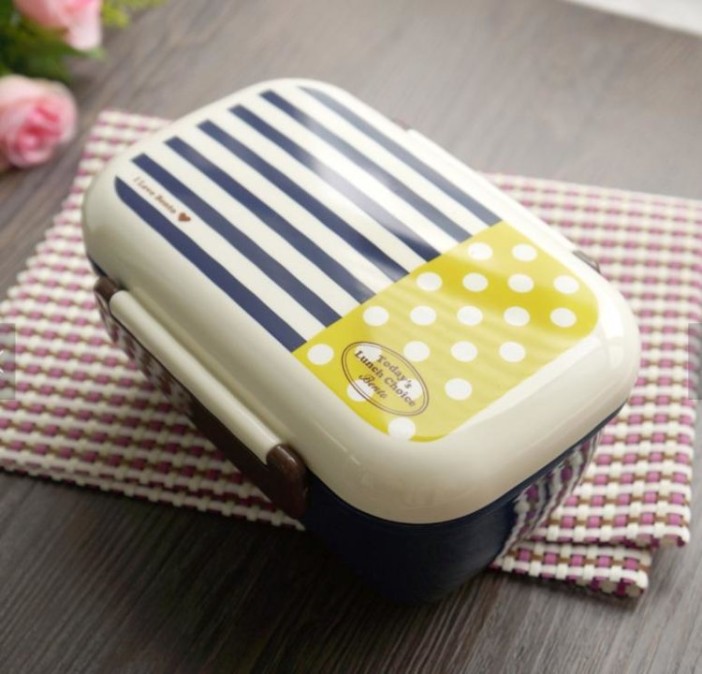 Ланчбокс "Горошек Полосатый" синий 