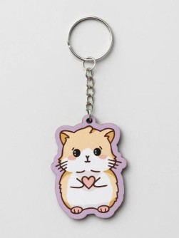 Брелок ЭКО из дерева "Романтичный хомячок"