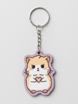 Брелок ЭКО из дерева "Романтичный хомячок"