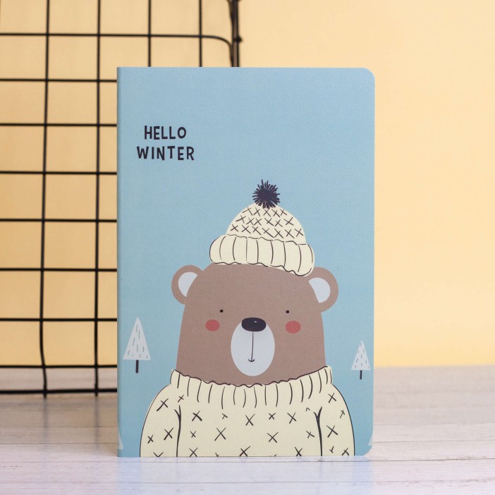 Тетрадь (A5) "Dreamy winter bear", green (13.5*20.5) 