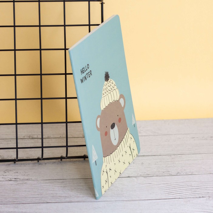 Тетрадь (A5) "Dreamy winter bear", green (13.5*20.5) 