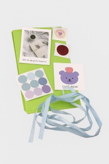 Упаковочный набор д/подарков (2 листа+лента+открытка+5 наклеек) "Lime freshness", 50x70см