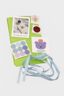 Упаковочный набор д/подарков (2 листа+лента+открытка+5 наклеек) "Lime freshness", 50x70см