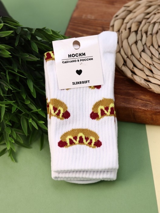 Носки женские &quot;Hot Dog&quot;, р. 35-40, белый 
