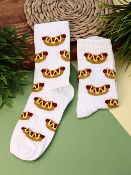 Носки женские &quot;Hot Dog&quot;, р. 35-40, белый 