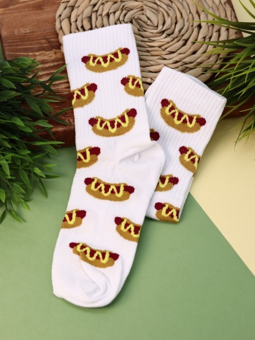 Носки женские &quot;Hot Dog&quot;, р. 35-40, белый 