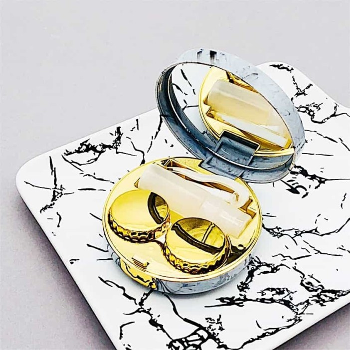 Контейнер для линз "Marble", gold 