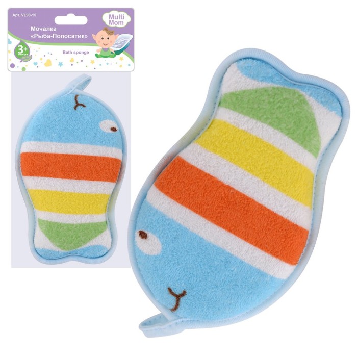 Мочалка &quot;Рыба-Полосатик&quot; (14х9х2 см) 