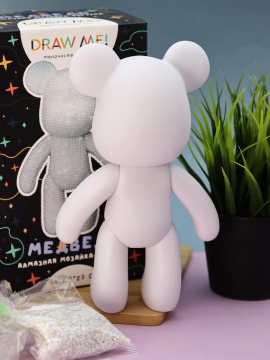Алмазная мозаика на фигурке Draw Me! «White bear», (14*9.5*23 см) 