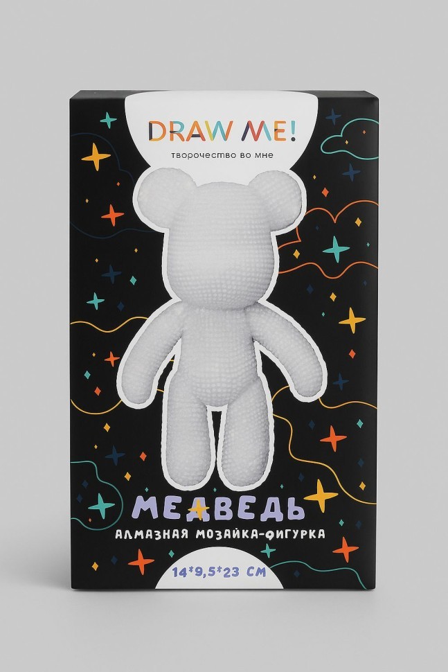 Алмазная мозаика на фигурке Draw Me! "Белый мишка", (14*9.5*23 см)