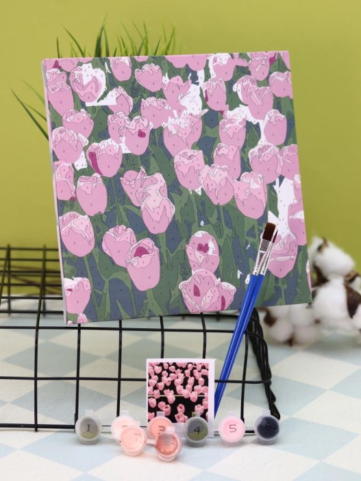 Картина по номерам на подрамнике Draw Me! «Beautiful flowers», (20*20 см) 