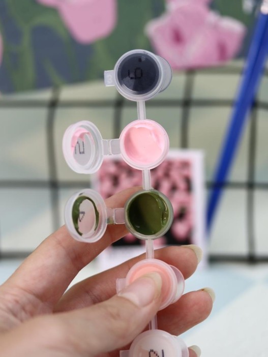 Картина по номерам на подрамнике Draw Me! «Beautiful flowers», (20*20 см) 