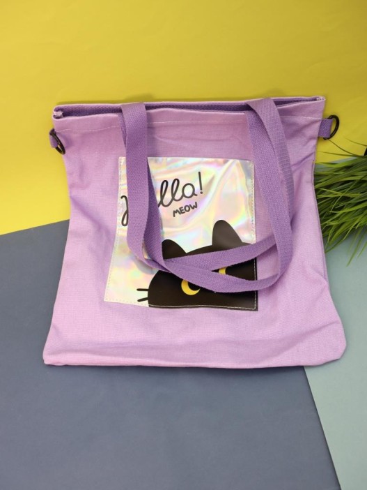 Сумка шоппер &quot;Hello&quot;, purple 