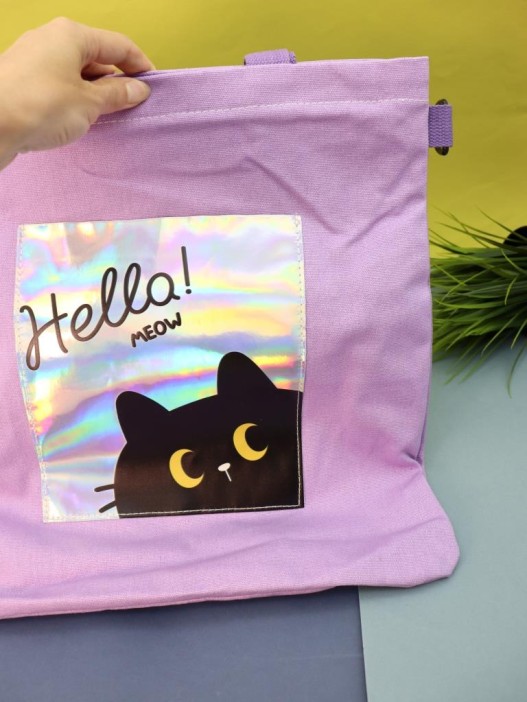Сумка шоппер &quot;Hello&quot;, purple 