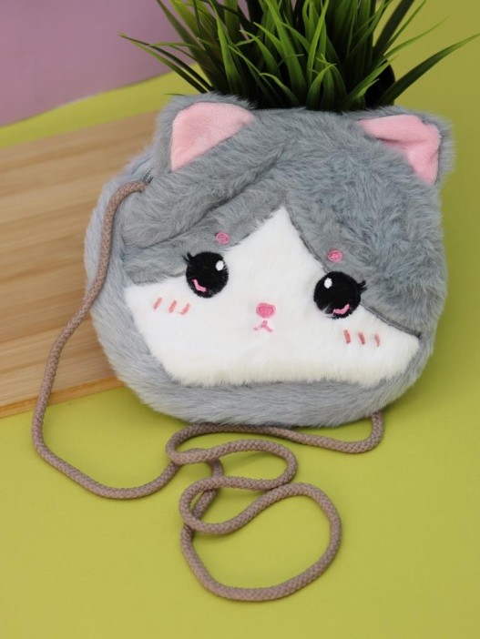 Сумочка плюшевая &quot;Cute cat&quot;,  grey (16*14 см) 