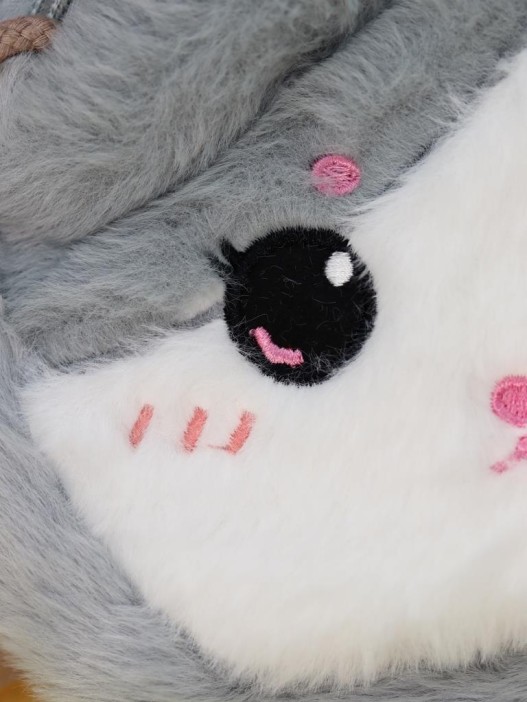 Сумочка плюшевая &quot;Cute cat&quot;,  grey (16*14 см) 