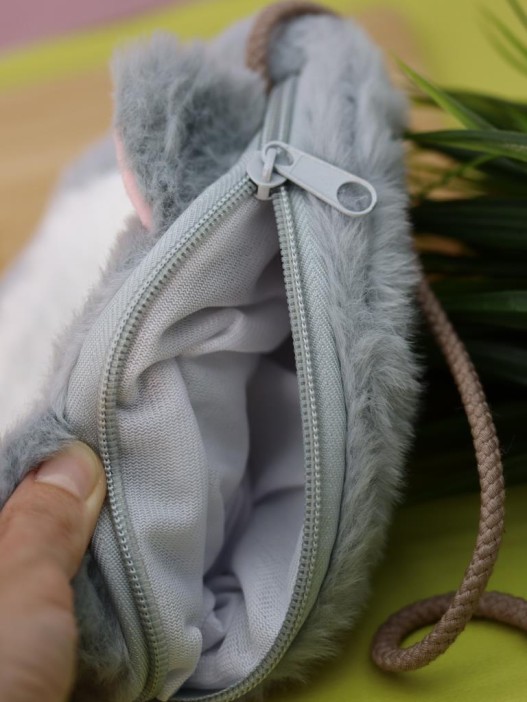 Сумочка плюшевая &quot;Cute cat&quot;,  grey (16*14 см) 