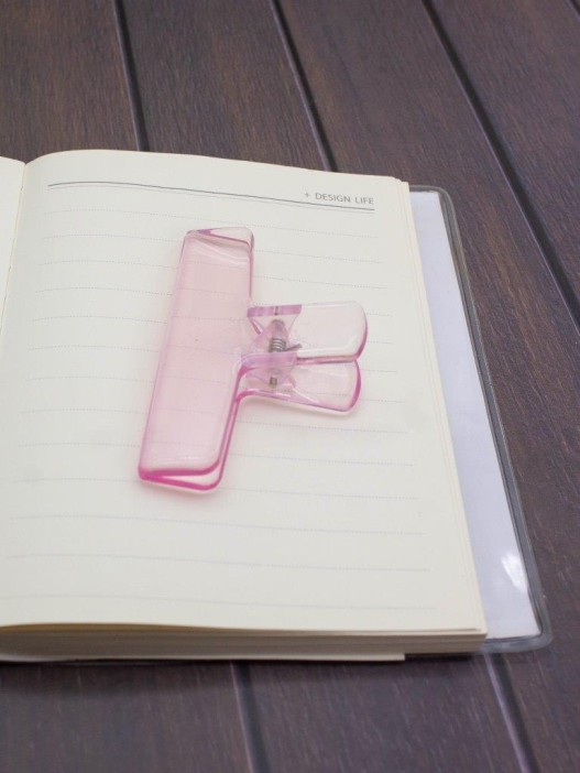 Зажим канцелярский &quot;Transparent&quot;, pink (7.6*6.3 см) 