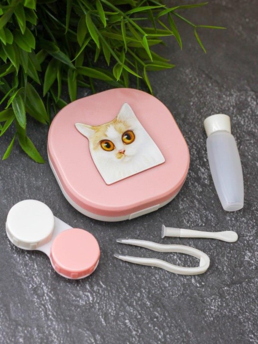 Контейнер для линз «Purebred Cat», pink-ginger 