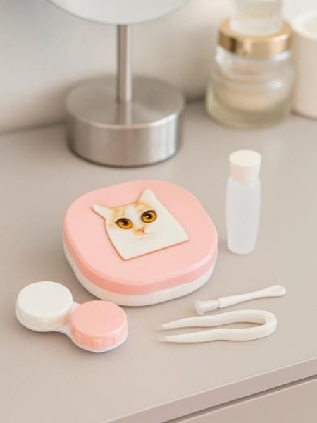 Контейнер для линз «Purebred Cat», pink-ginger 