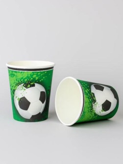 Набор бумажных стаканов 6 шт. "Football party", (9 см)