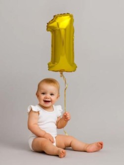 Шар фольгированный "Milestone moments" цифра 1, золото (40 см)