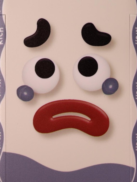 Футляр для карт на ленте &quot;Be happy&quot;, sad smiley 