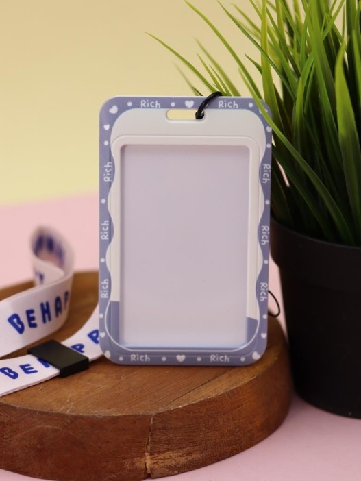 Футляр для карт на ленте &quot;Be happy&quot;, sad smiley 