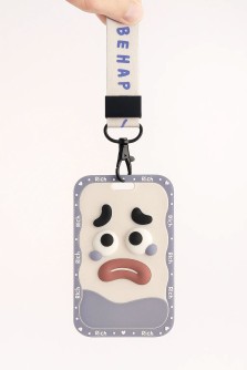 Футляр для карт на ленте "Be happy", sad smiley