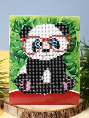 Алмазная мозаика "Панда", 14*18 см