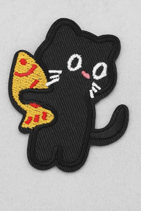 Термонашивка для одежды iLikeGift «Cat and fish» 4,5*5,5 см. 