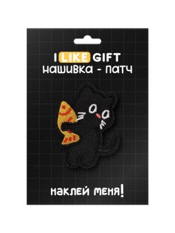 Термонашивка для одежды iLikeGift "Кошка и рыбка" 4,5*5,5 см