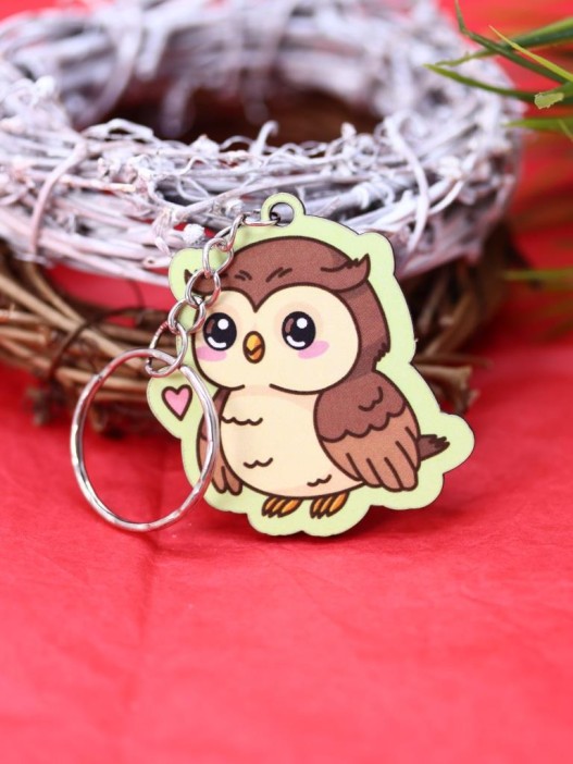 Брелок ECO из дерева &quot;Романтичная сова&quot; 
