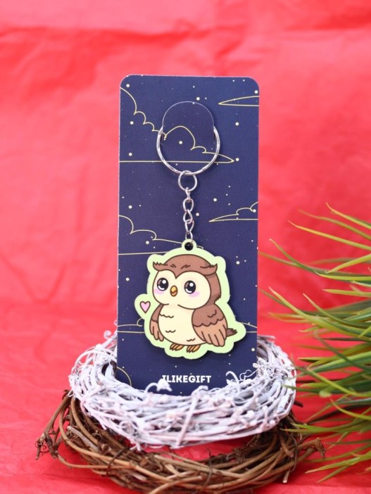 Брелок ECO из дерева &quot;Романтичная сова&quot; 