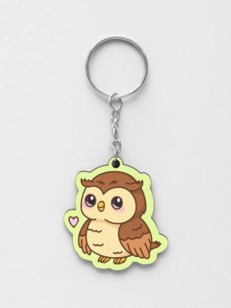 Брелок ECO из дерева "Романтичная сова"