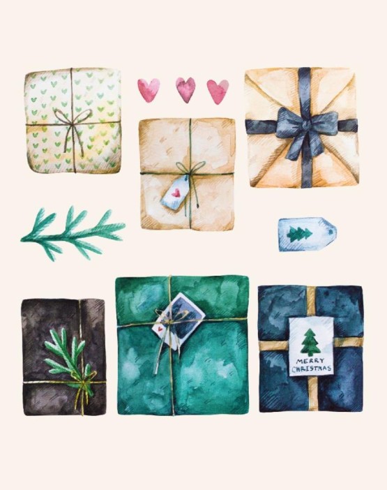 Набор мини открыток 10 шт. «Merry Christmas», 7.5*9.5 см 