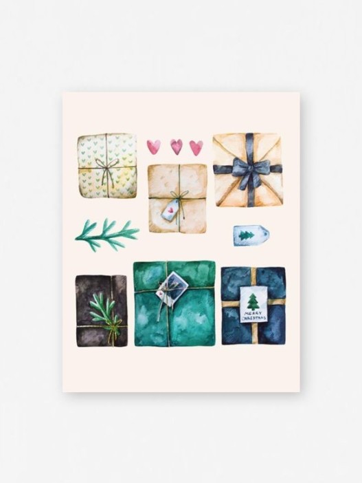 Набор мини открыток 10 шт. «Merry Christmas», 7.5*9.5 см 
